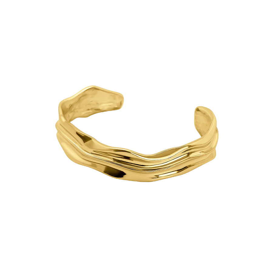 GOLD TEXTURED OPEN BRACELET