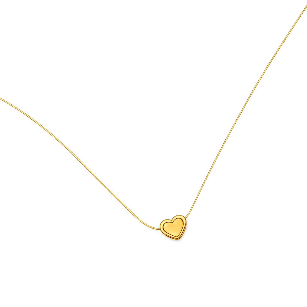 Mini Heart Pendant Necklace - Gold