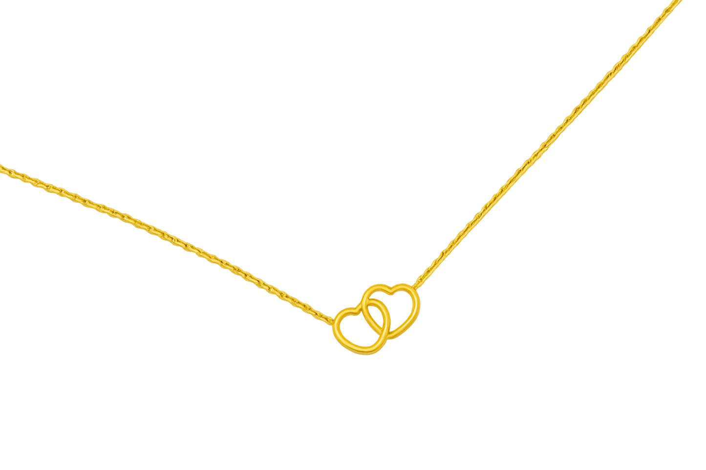 Interlock Heart Necklace - Gold
