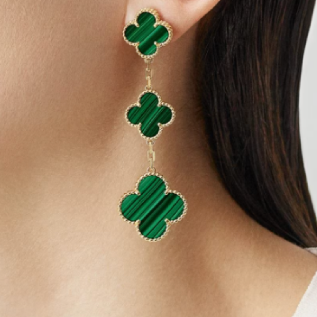 CLOVER EARRINGS GREEN