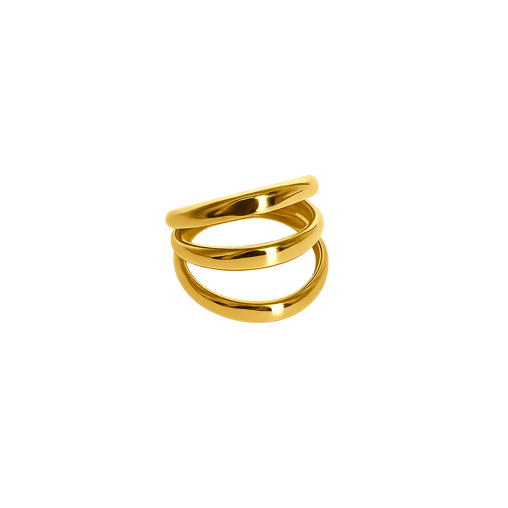 TRIPLE LAYER RING - GOLD
