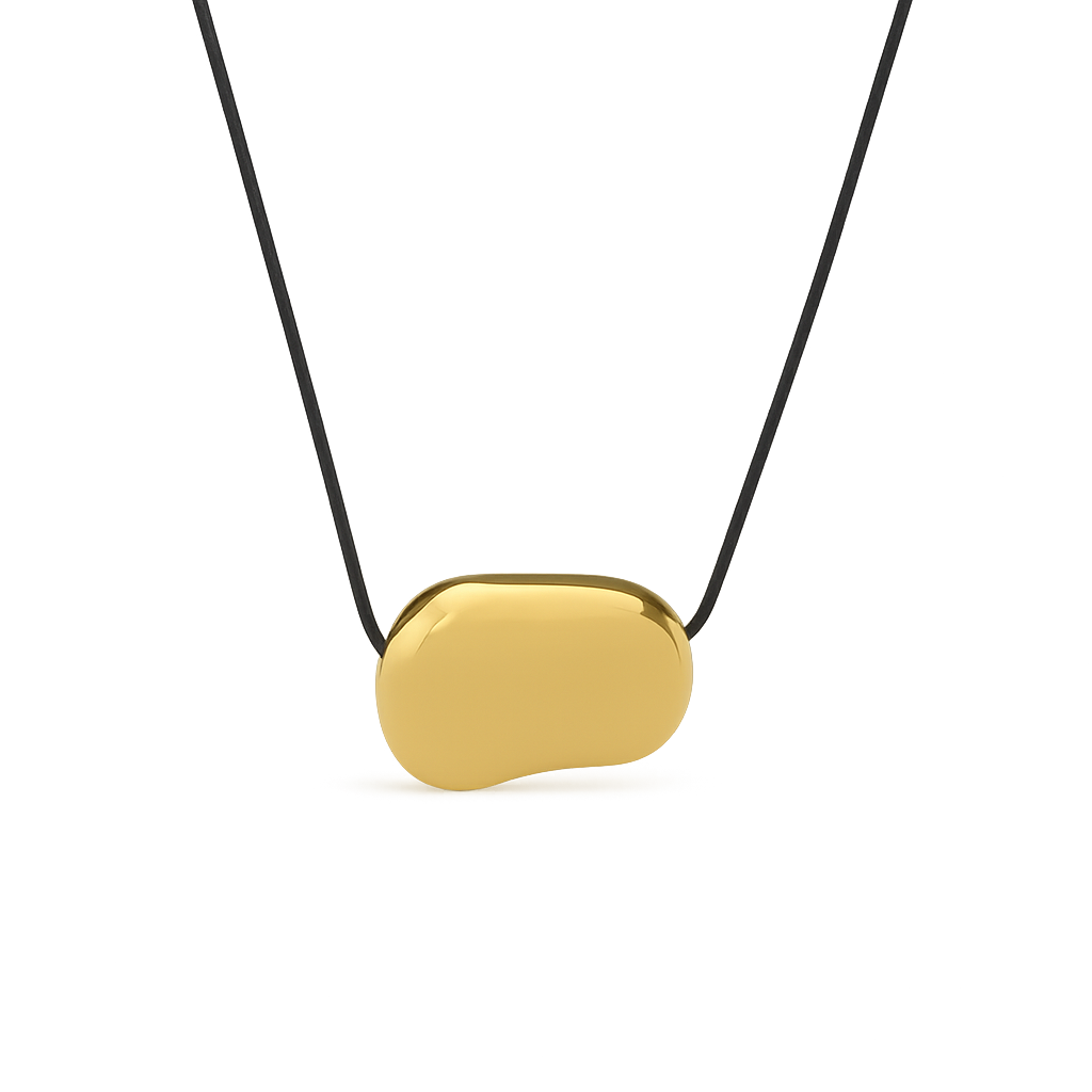 CORD PEBBLE NECKLACE GOLD