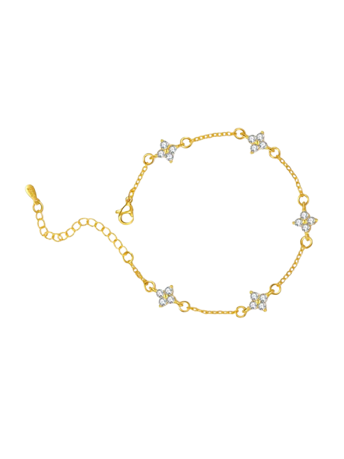 Dina Rhinestone Flower Chain Bracelet
