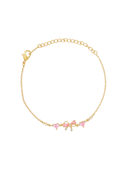 Jasmine Zirconia Bow Detail Chain Bracelet