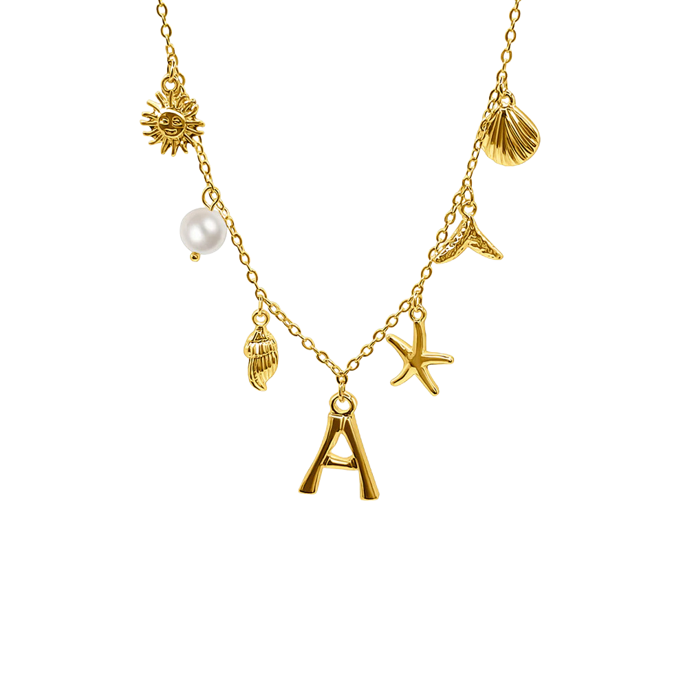 GOLD OCEAN LETTER NECKLACE