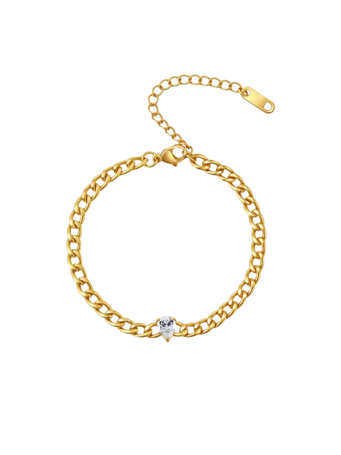 Xylia Pear Cut Zirconia Chain Bracelet