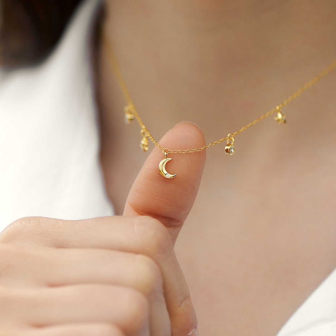 Sun Moon Star - Celestial Charm Necklace