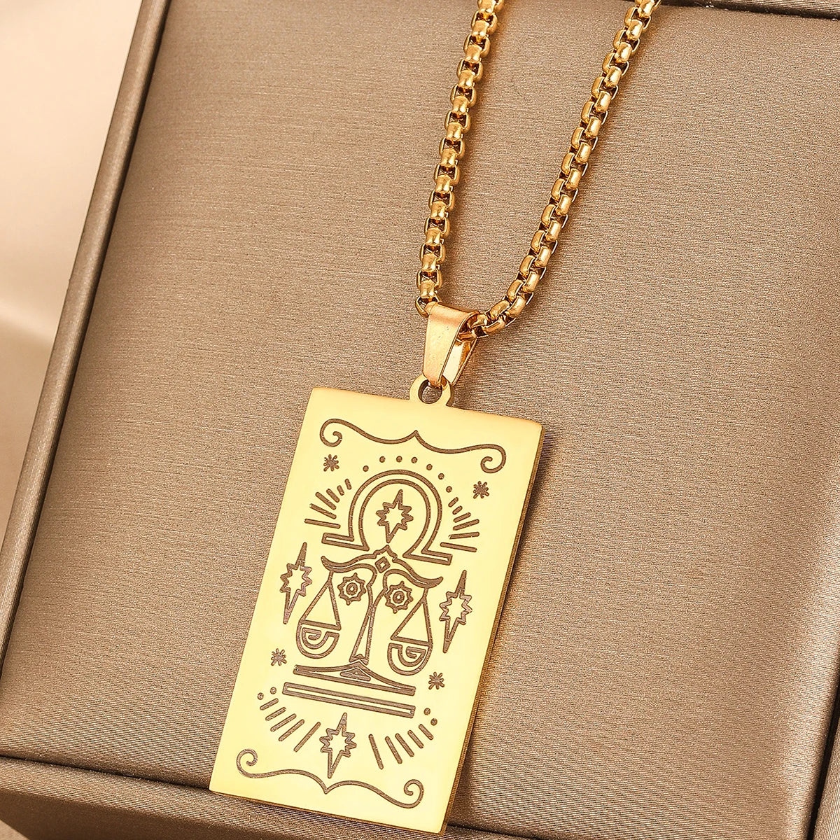 GOLDEN TAROT CARD NECKLACE