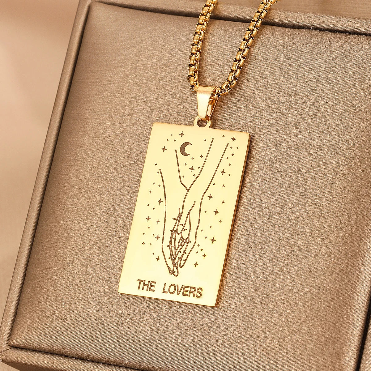 GOLDEN TAROT CARD NECKLACE