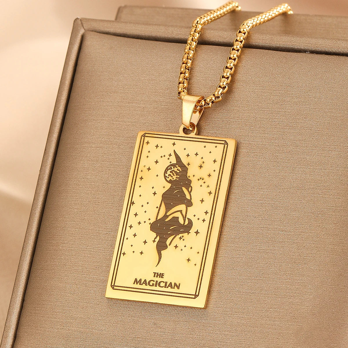 GOLDEN TAROT CARD NECKLACE