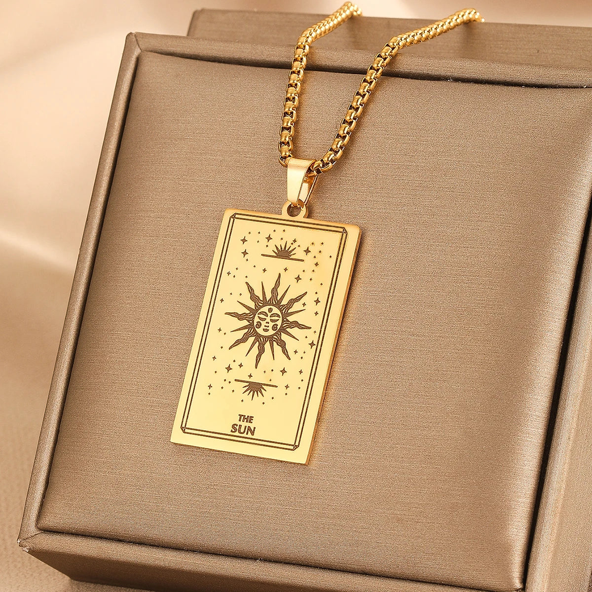 GOLDEN TAROT CARD NECKLACE