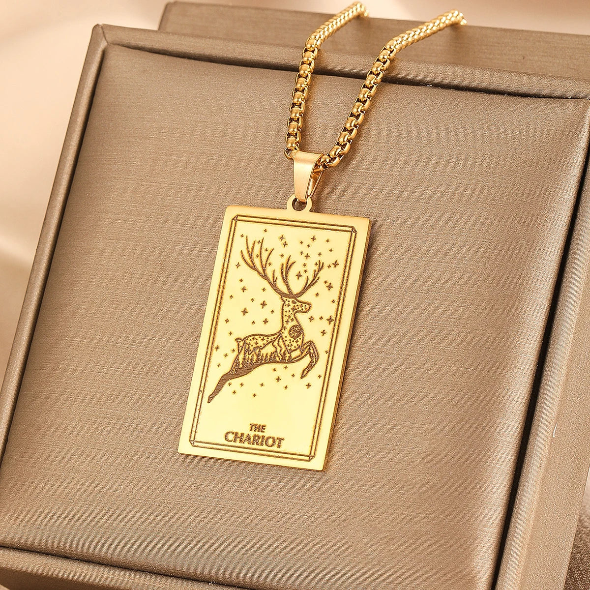 GOLDEN TAROT CARD NECKLACE