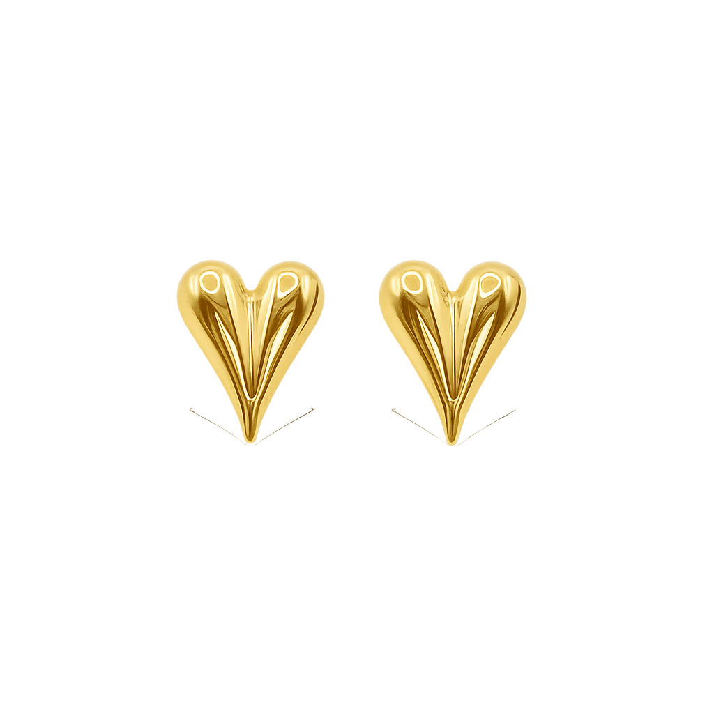Love Heart Earrings - Gold