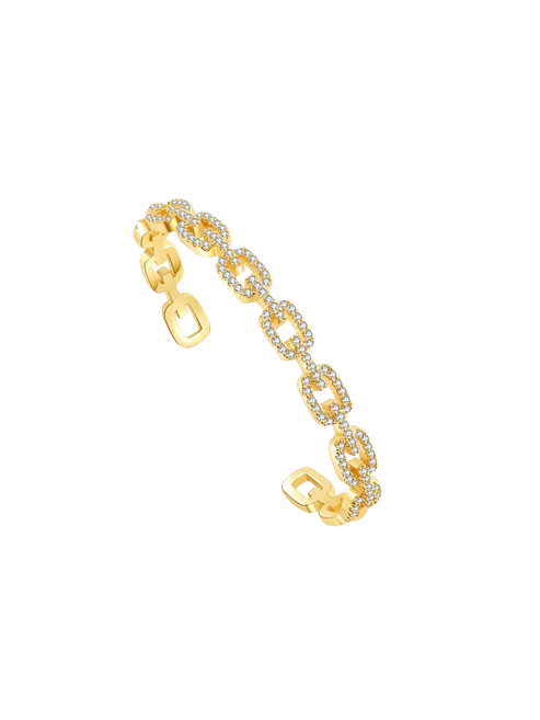 Amelise Adjustable Rhinestone Link Cuff Bracelet