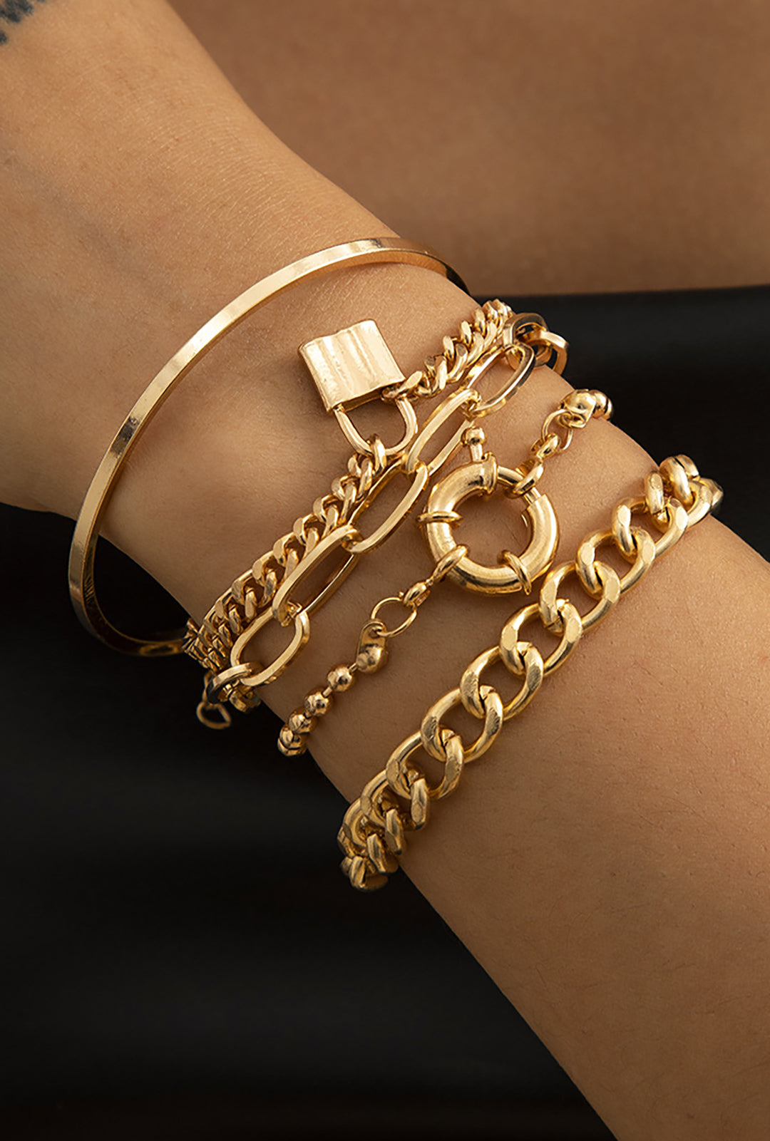 Gold Bracelet Layering Set