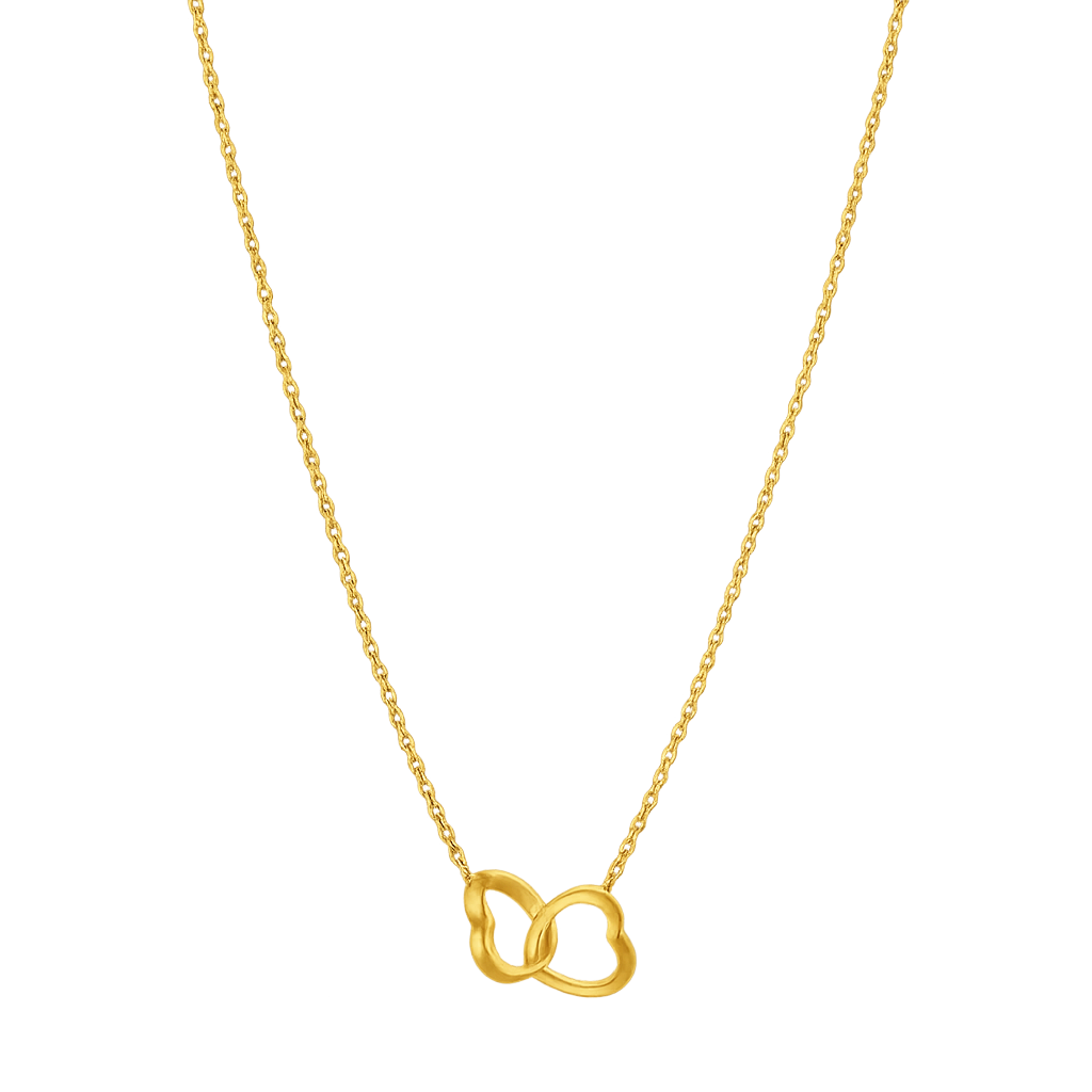 Interlock Heart Necklace - Gold