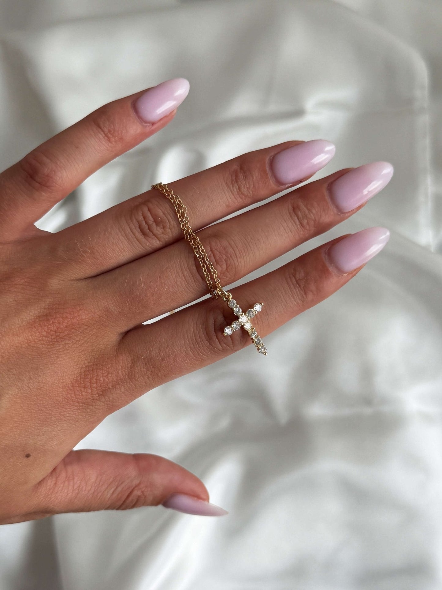 Ariadne Zirconia Cross Pendant Necklace
