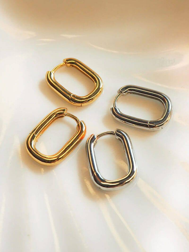 Emery Oval Mini Hoops Earrings