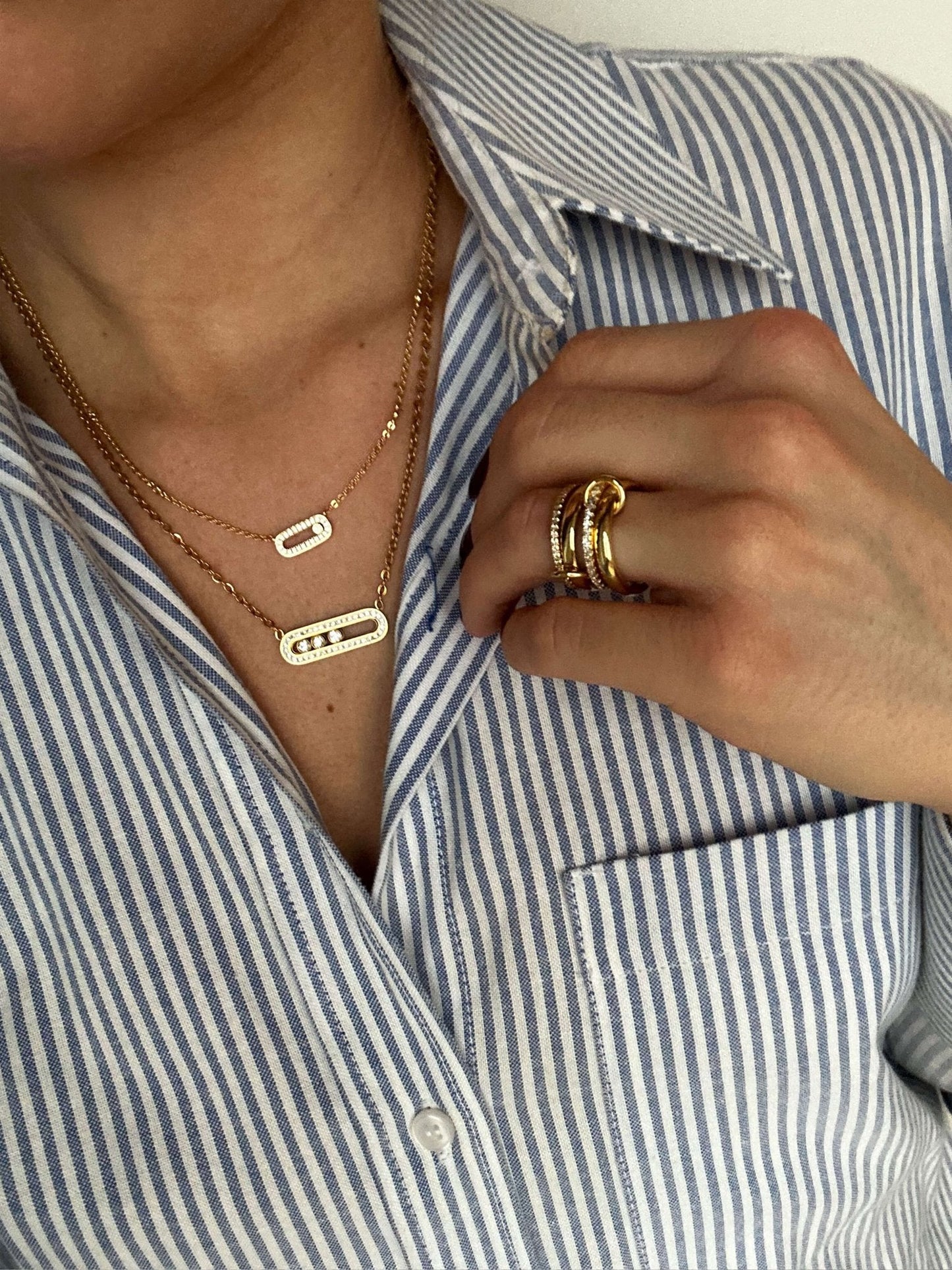 Melissa Triple Zirconia Pendant Necklace