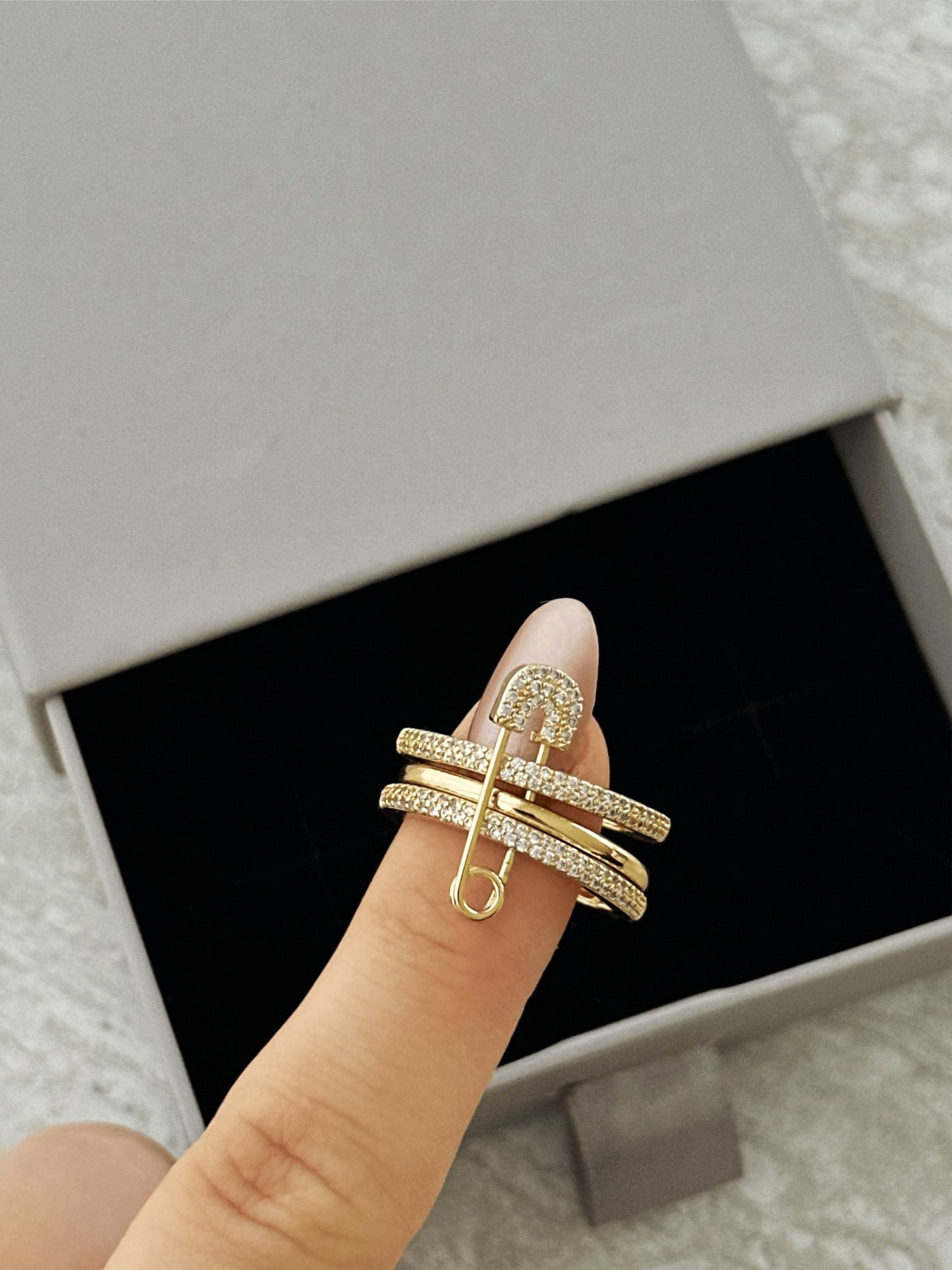 Monica Pinned Sparkle Band Ring