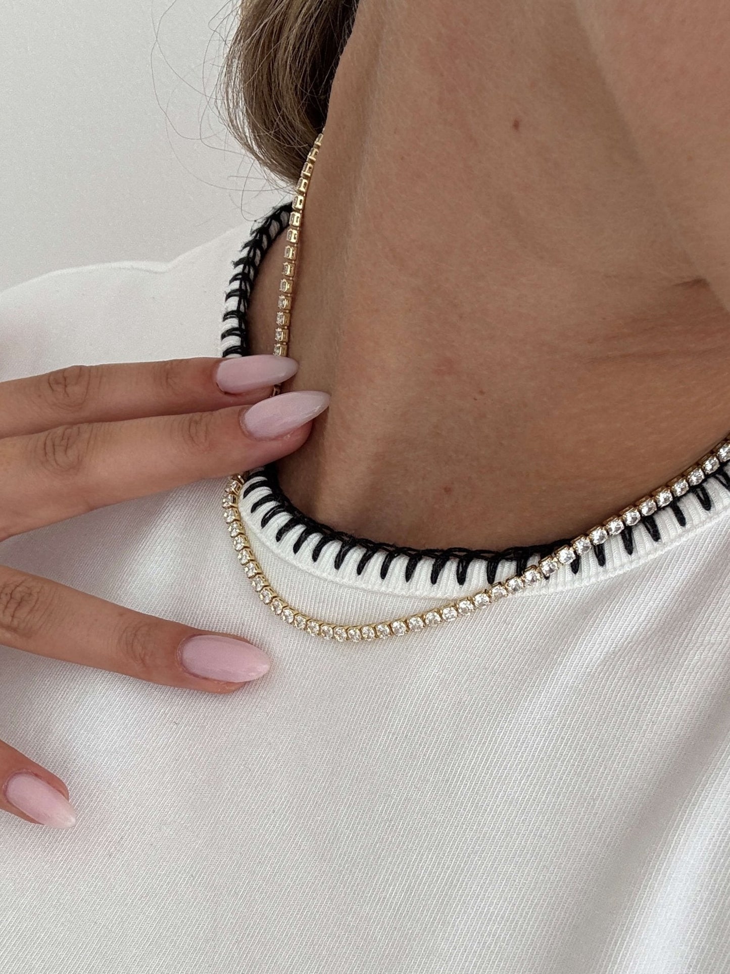 Zeya Zirconia Tennis Choker Necklace
