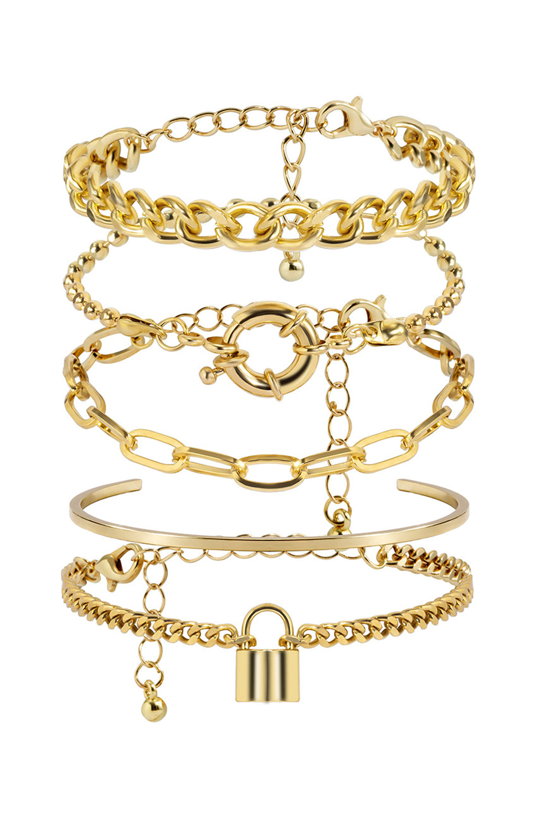 Gold Bracelet Layering Set