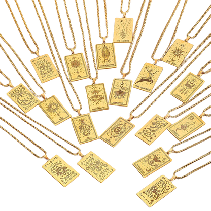 GOLDEN TAROT CARD NECKLACE