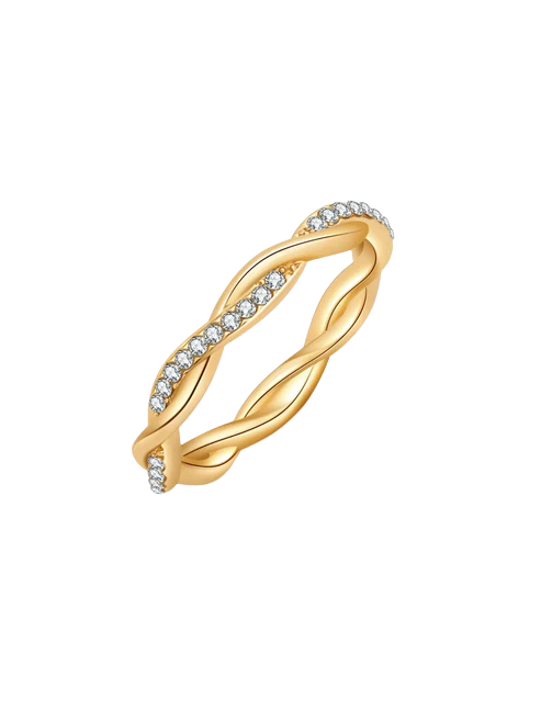 Arabel Infinity Twist Rhinestone Ring