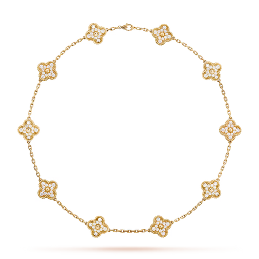 CLOVER NECKLACE 10 DESIGNS | GOLD