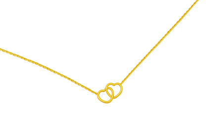 Interlock Heart Necklace - Gold
