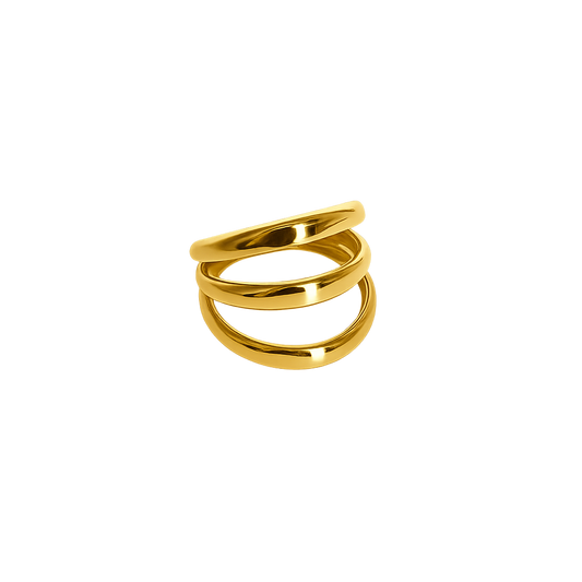 TRIPLE LAYER RING - GOLD