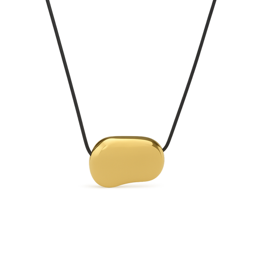 CORD PEBBLE NECKLACE GOLD