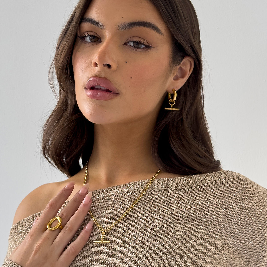 T-BAR NECKLACE GOLD