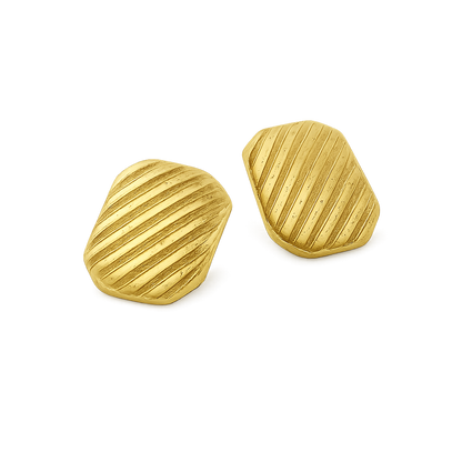 RIBBED EARRINGS GOLD