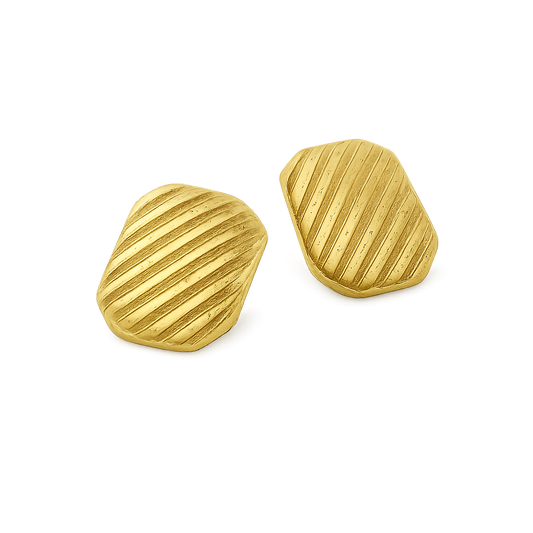 RIBBED EARRINGS GOLD