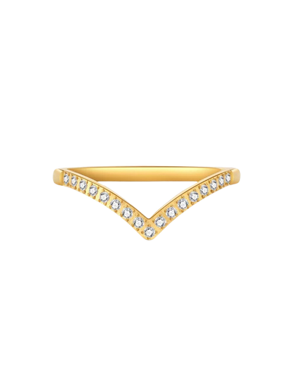 Zariah V-Cut Rhinestone Band Ring
