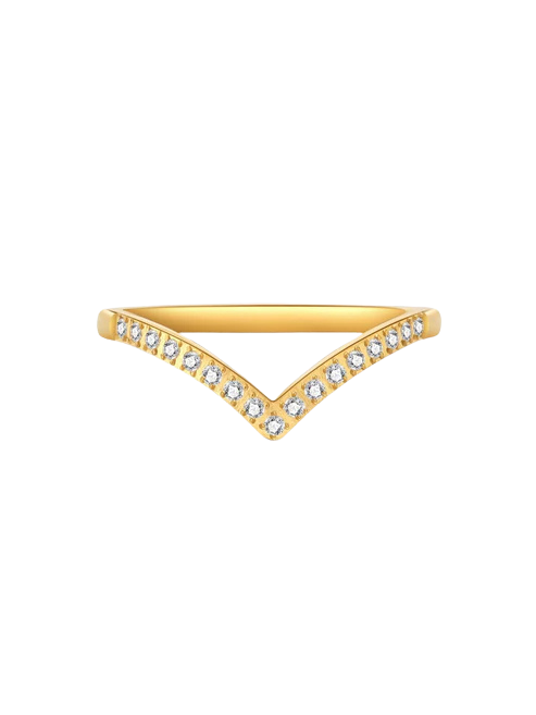 Zariah V-Cut Rhinestone Band Ring