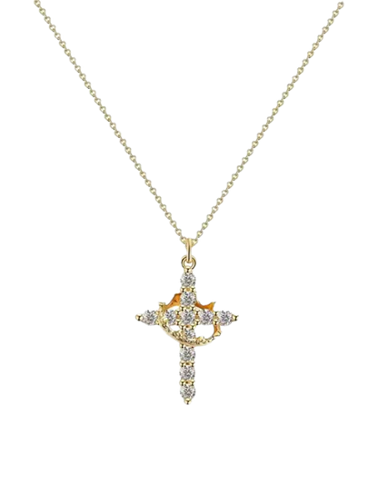 Tabitha Gemstone Cross Pendant Necklace