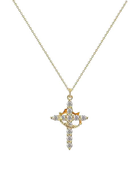Tabitha Gemstone Cross Pendant Necklace