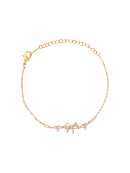Jasmine Zirconia Bow Detail Chain Bracelet