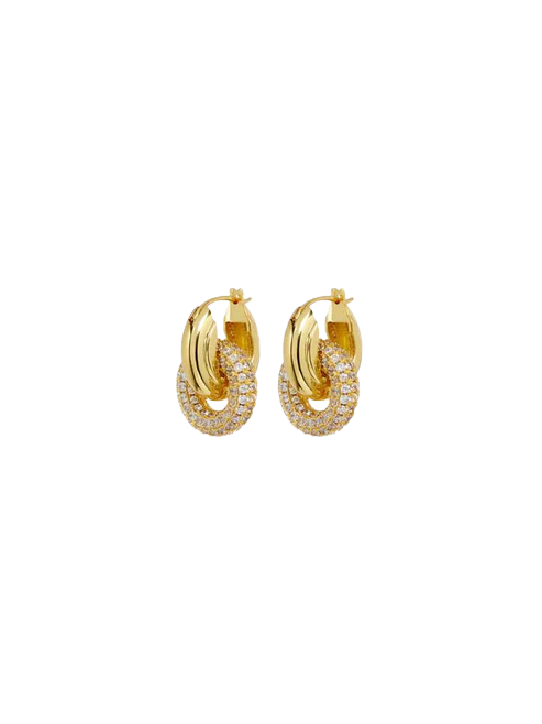 Lena Interlocking Pavé Loop Earrings