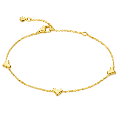 Fine Heart Charm Bracelet - Gold