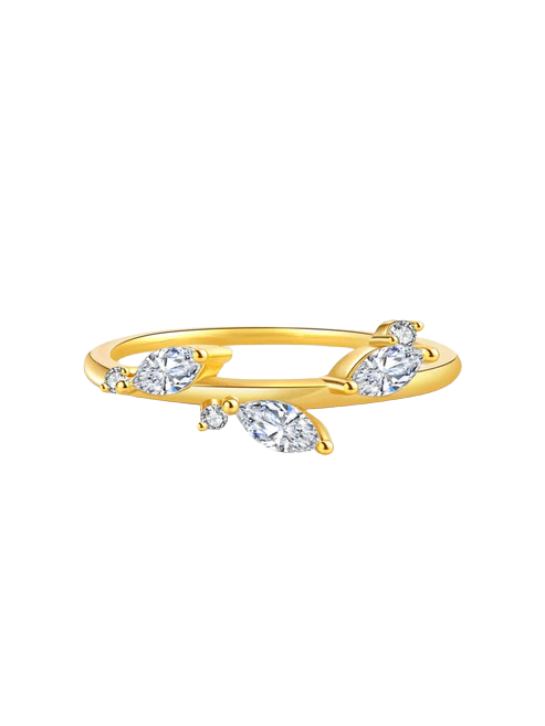 Vanya Leaf Zirconia Band Ring