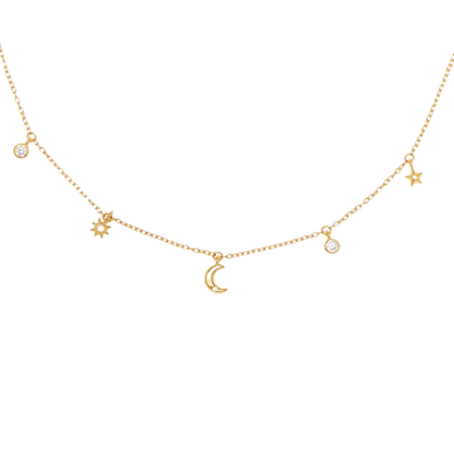 Sun Moon Star - Celestial Charm Necklace