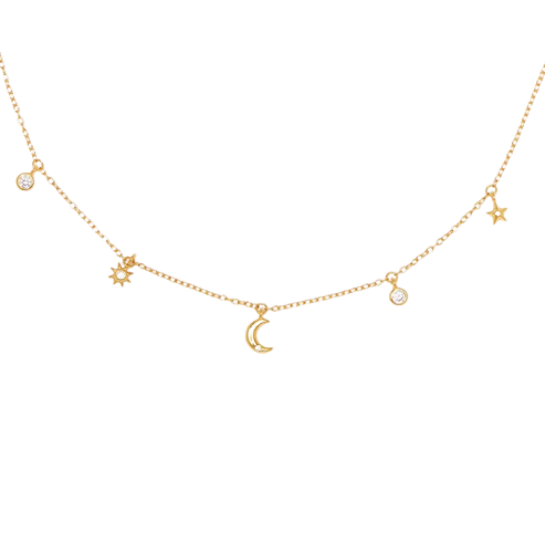 Sun Moon Star - Celestial Charm Necklace
