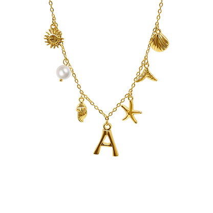 GOLD OCEAN LETTER NECKLACE