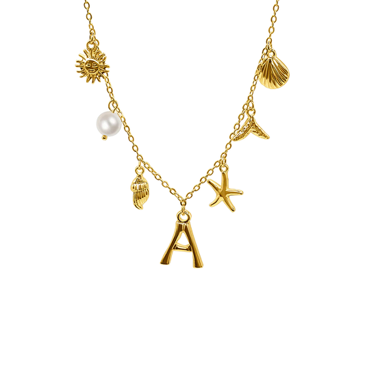 GOLD OCEAN LETTER NECKLACE