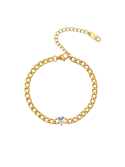Xylia Pear Cut Zirconia Chain Bracelet