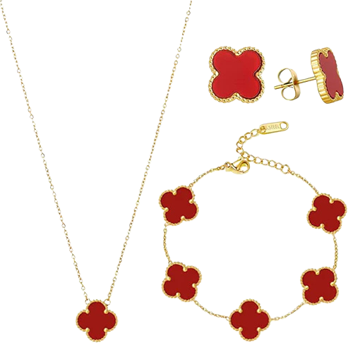Clover Charm Set - Mystic Red