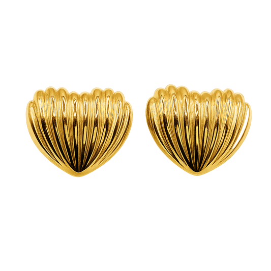 Shell Heart Earrings - Gold